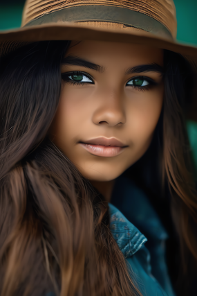 戴着宽沿帽子的欧美美女图片